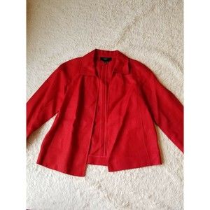 TALBOTS  Irish Linen Red Open Unlined Dress Jacket Blazer Size Petite P